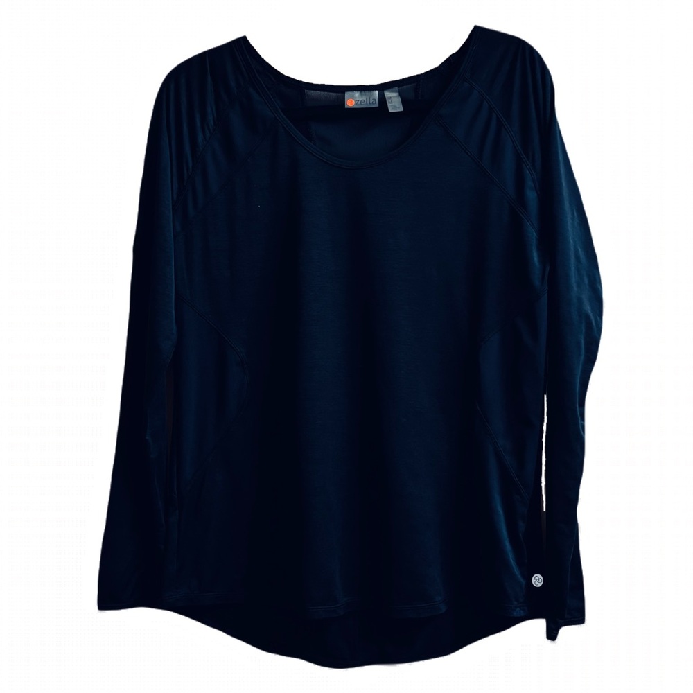 Zella Black Long-Sleeve Performance Top Size Medium